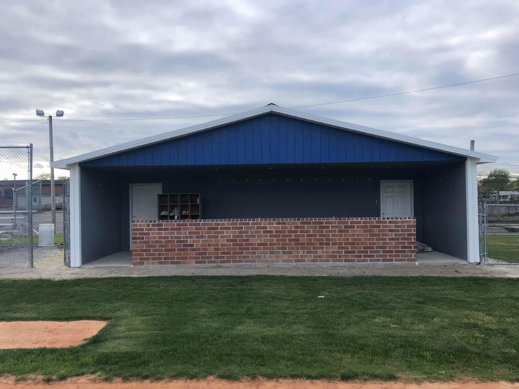New dugouts at softball field